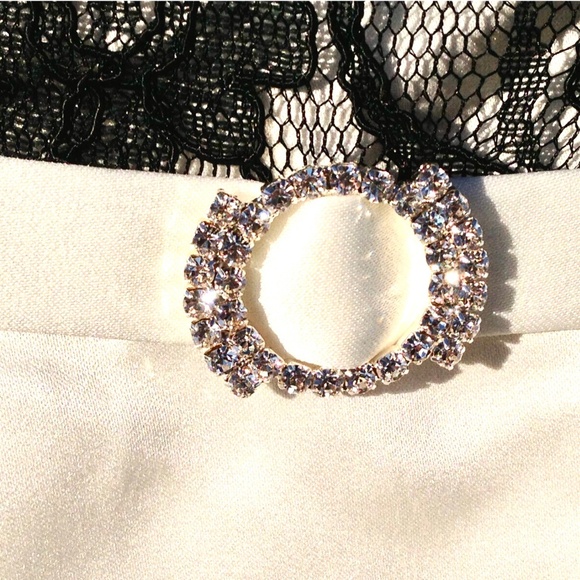 D. Tutura~Gather & Gown* Lace/Satin Mini Bridal Prom Party Dress Blk/Ivory~10 - Picture 8 of 11